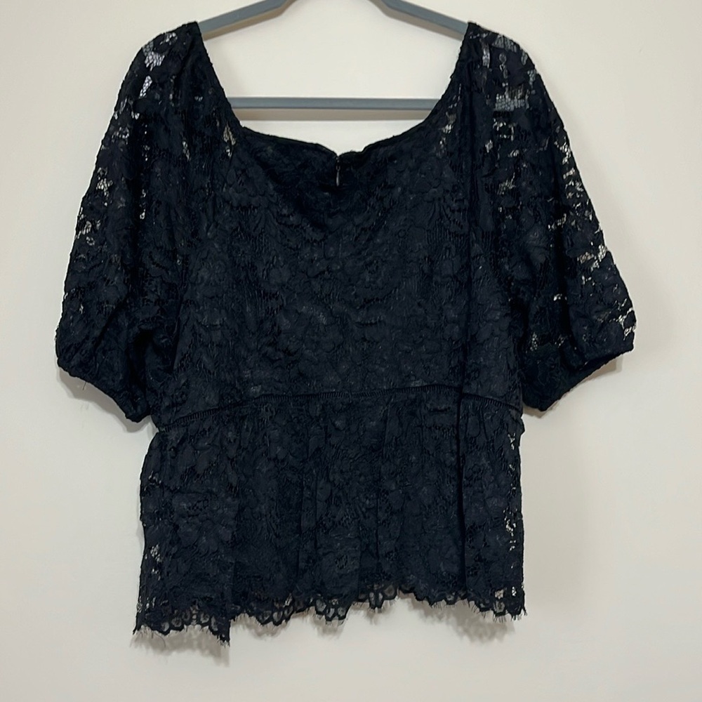 Nanette Lepore Lace Peplum Top Sz XL - Picture 4 of 7